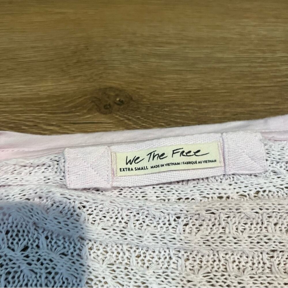 Free People We the Free Thein’s Hacci Top Blossom Pink Off the Shoulder Women’s - Picture 3 of 10